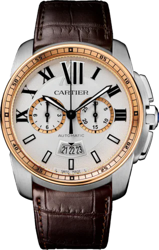 Calibre de Cartier Chronograph Stainless Steel / Pink Gold / Silver