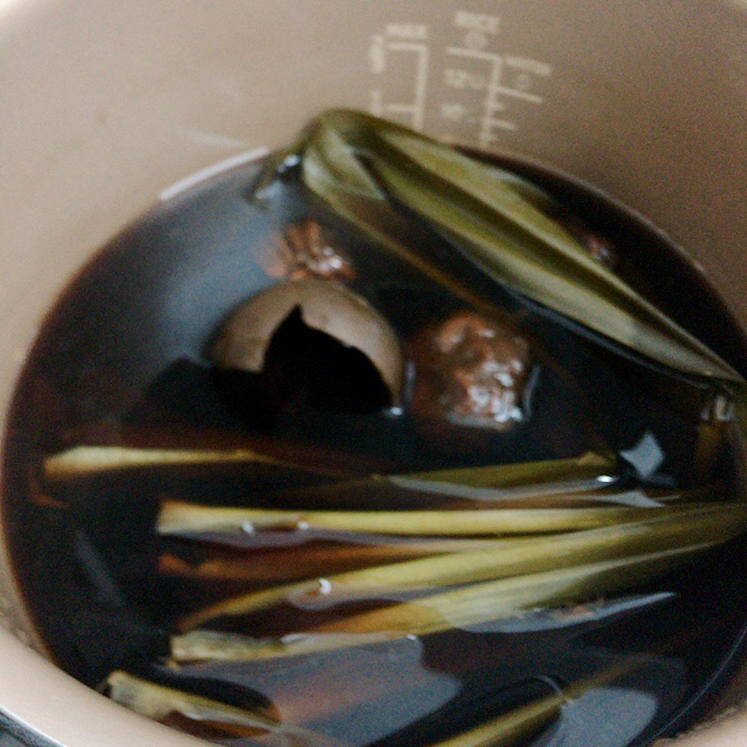 Boiled Lou Han Guo with pandan leaves.