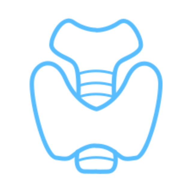 Abstract blue digital illustration of a stylized tooth with layered horizontal lines on a black background.