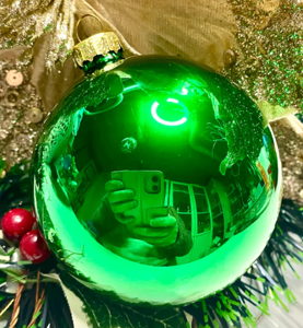 Dark Green Shiny Glass Bauble 80mm