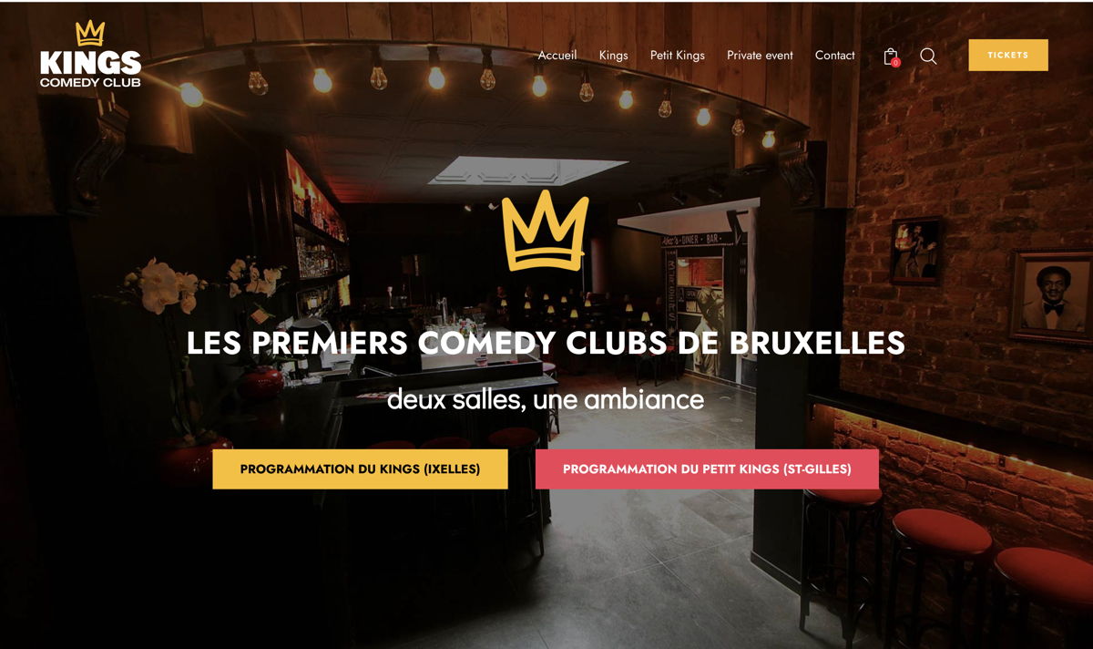 Screenshot of Kings Comedy Club, from the ecommerce websites collection.