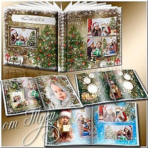 Фотошоп фотоальбом в PSD - новый год встречать