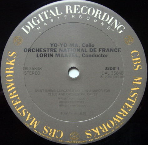 CBS Digital / YO-YO MA, - Lalo-Saint-Saens Cello Concer...