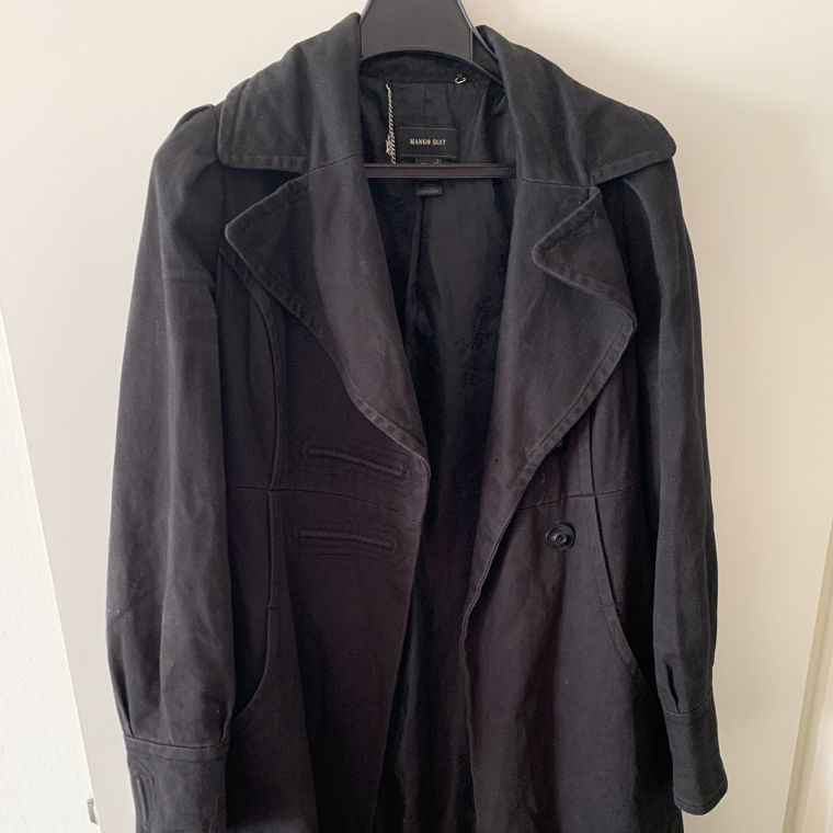 Mango Suit schwarzer Mantel Grösse S