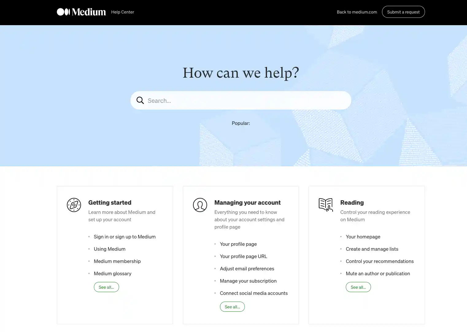 Medium's Contact us page