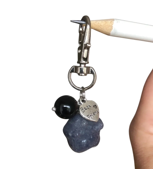 Blue Aventurine & Obsidian Pet Crystal Pendant