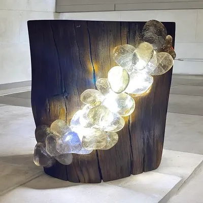 Smokey Quartz Tumble Crystal Lamp - Handcrafted With Love