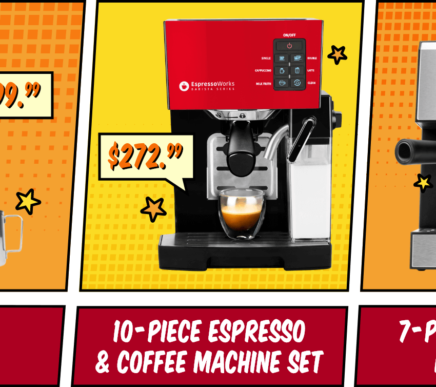10-Piece Espresso and Coffee Machine Set 