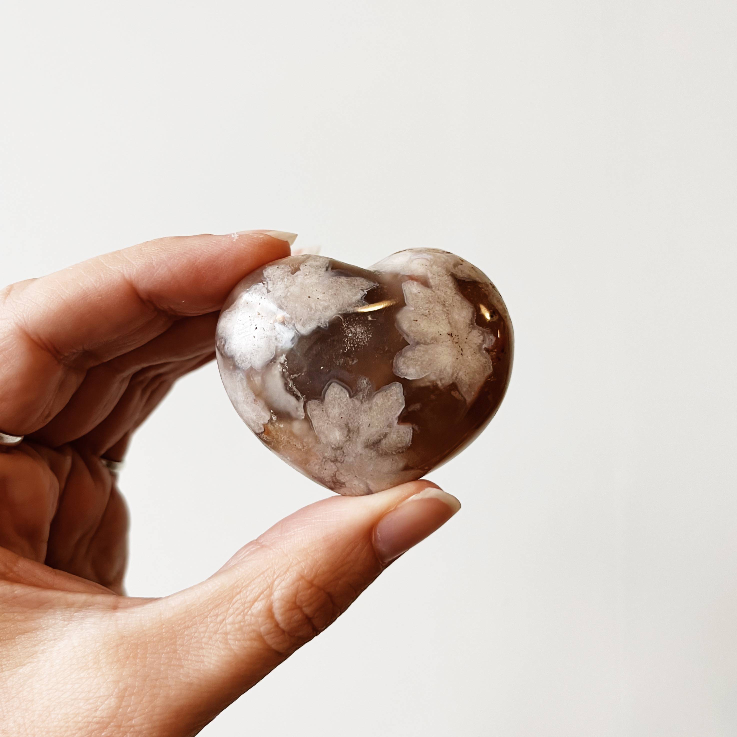 Flower Agate Heart, Taurus Crystals
