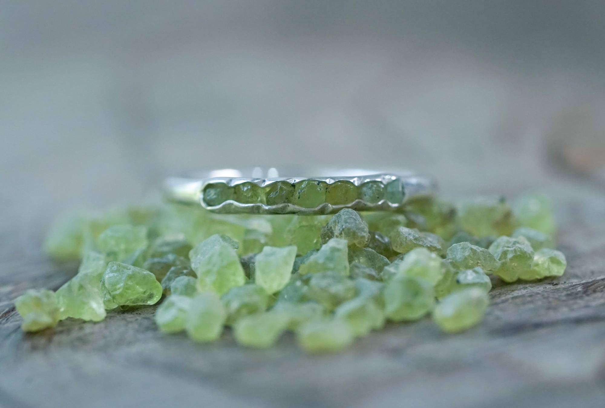 peridot ring with hidden gems