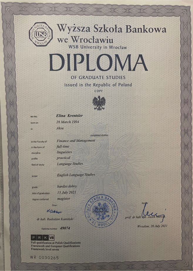 English Teaching Diploma