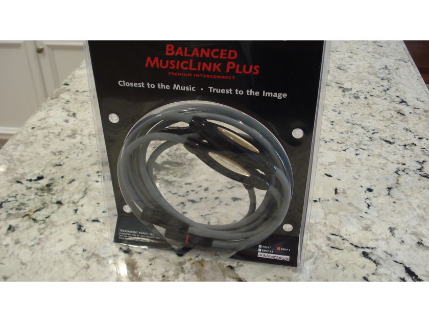 Transparent Audio Balanced MusicLink Plus  2 meter XLR cables, new in box