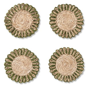 Annisa Straw Coaster, Set Of 4 in GREEN