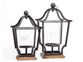 Williamson Lanterns - Set of Two Glass and Wood with NWTF Logo
