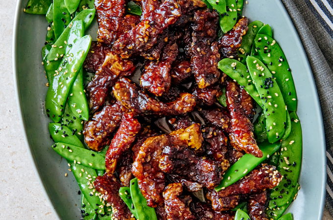 Bœuf croustillant au miel et à l’ail