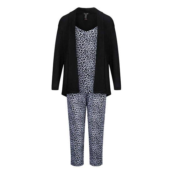 3-Piece Super Soft Robe and Capri Women's Pajama Set 