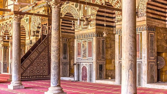 Prayer hall in the Mu'ayyad Mosque, Cairo, Egypt