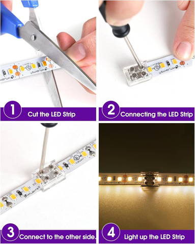 Solder-free led strip replacement steps