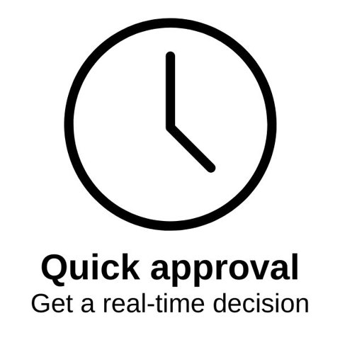 Quick approval, get a real time decision