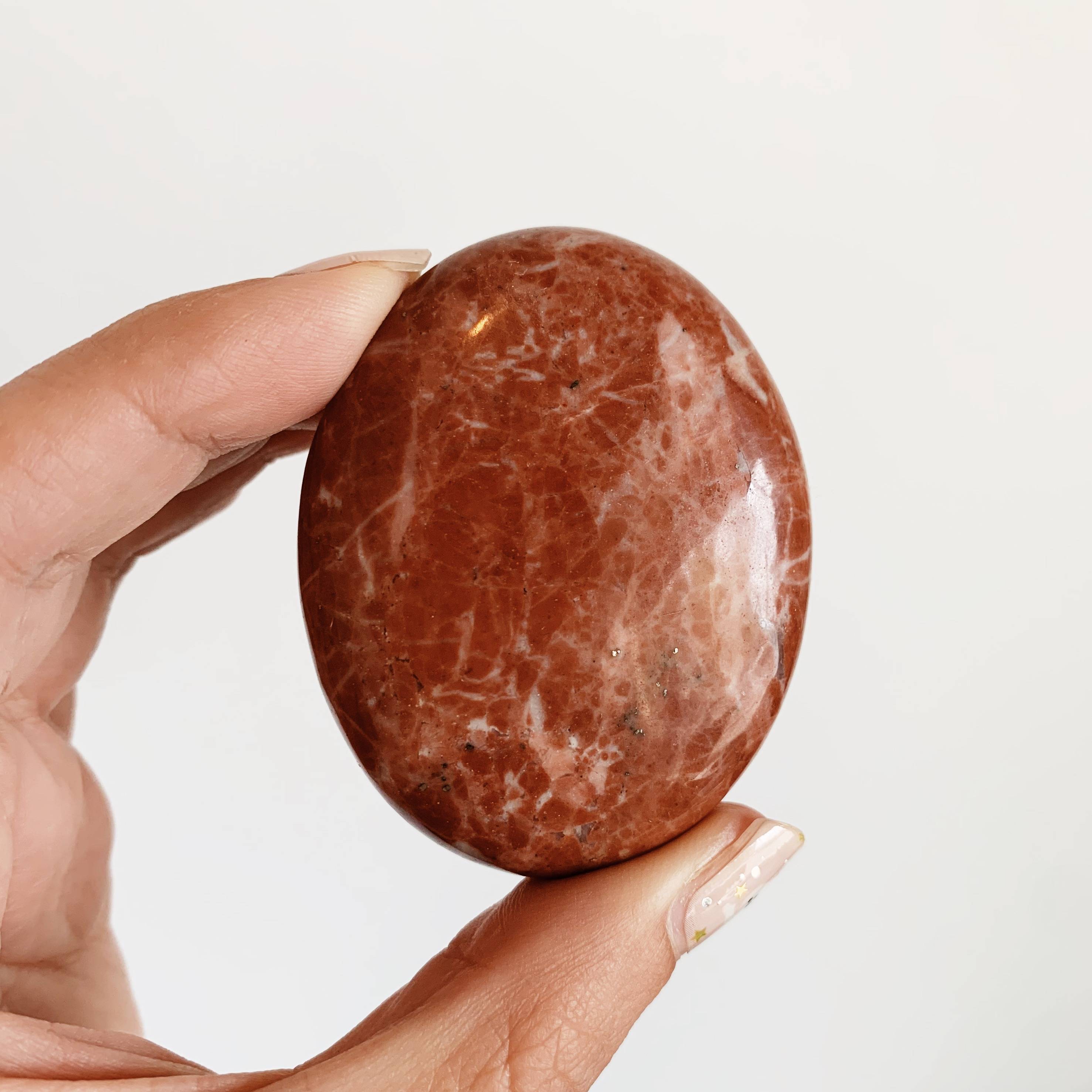 Red Jasper Palm Stone - Crystals for Cancer Zodiac