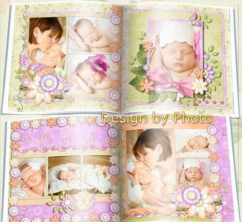 Фотокнига для новорожденной девочки - милая малышка