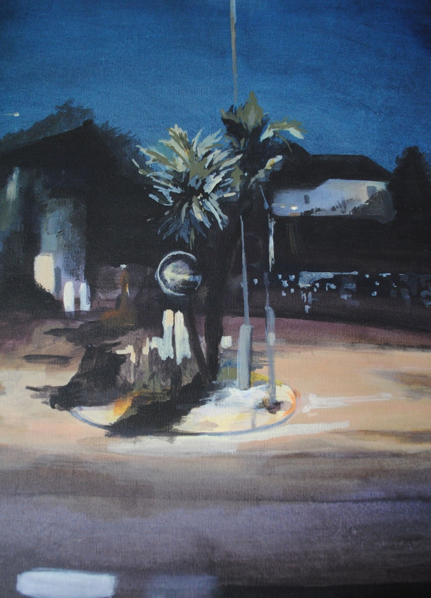Roundabout at night