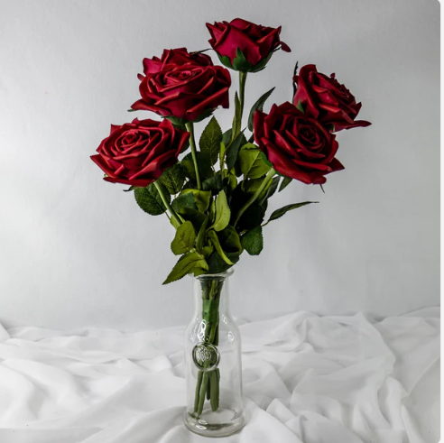 Red Natural Real Touch Rose - Realistic Artificial Flowers