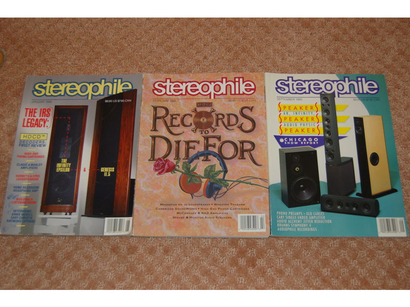 Stereophile magazine - 1995 Jan, Feb, Sep 3 issues