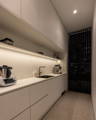 Under cabinet LED strip lighting in modern kitchen at Westbourne SA