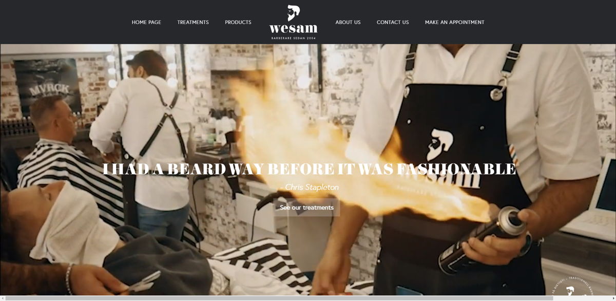 Screenshot of Wesam Barberare , from the barber & barbershop websites collection.
