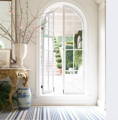 Cotton Blue and white striped rug in elegant entry