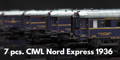 ModelsWorld MW1001 Gauge H0 7 pcs. CIWL Nord Express 1936 sleeping car set, era II