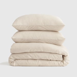 Queen Linen Bamboo Duvet Cover Set
