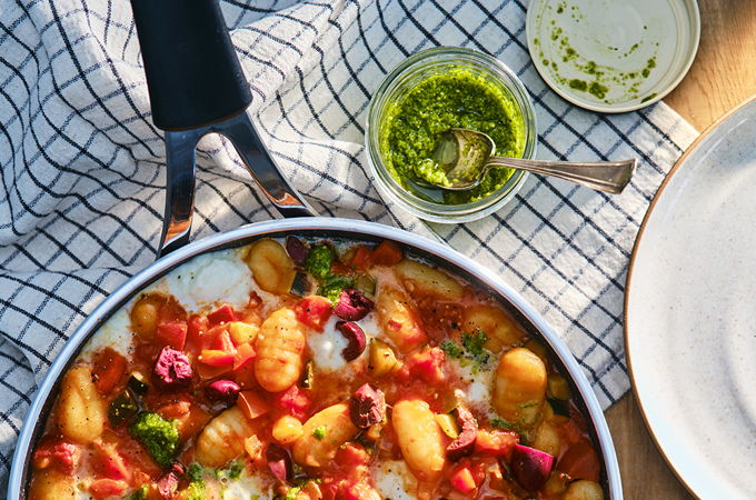 One pot de gnocchis aux légumes