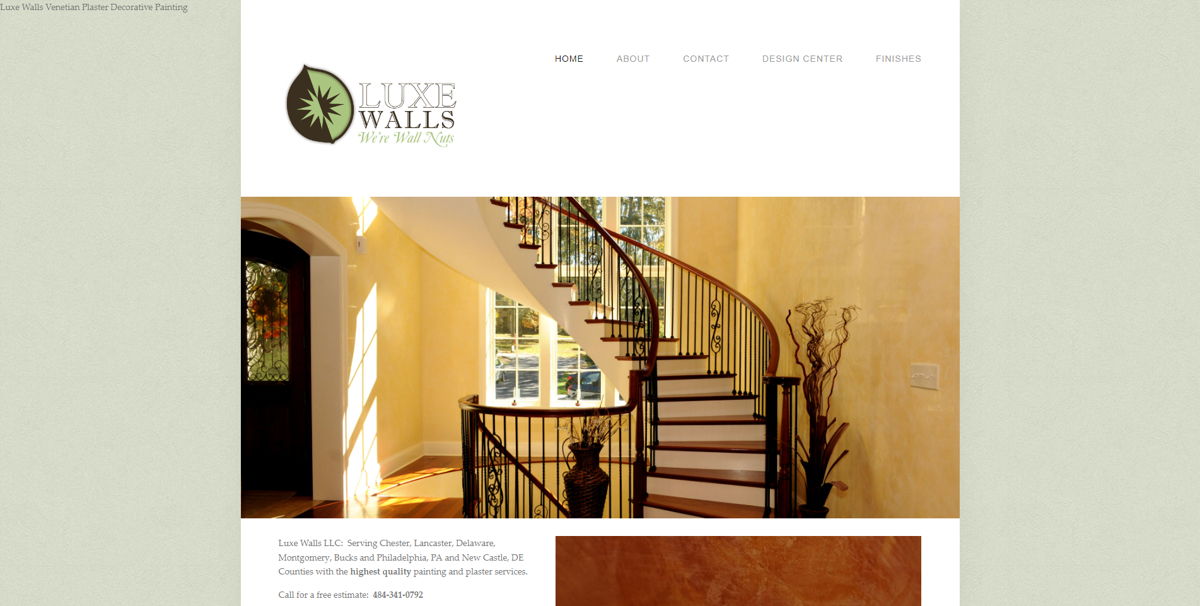 Screenshot of Luxe Walls, from the contractor websites collection.