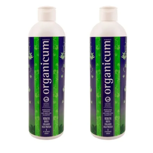 2 x Organicum Shampoo Anti-haarausfall Biotin Keratin Kollagen Hydrosol Aminosäuren Ohne Sulfat 350ml