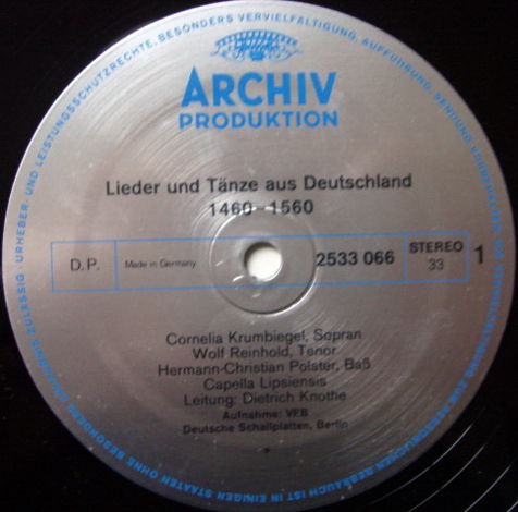 Archiv / KNOTHE, - Lieder and Dances from Germnay, MINT!