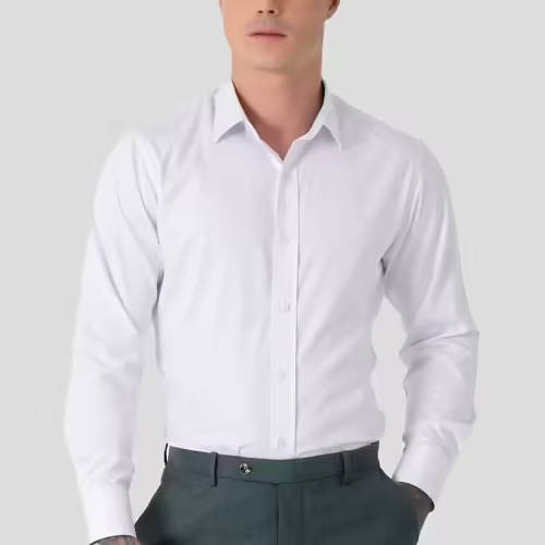 white shirt on model