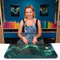 Green Dragon Art - Mixed Media Pour Painting with Olga Soby Green Dragon Art - Mixed Media Pour Painting with Olga Soby
