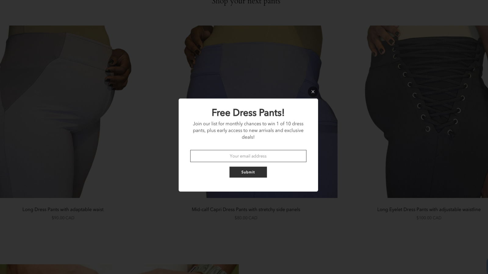 Shopify newsletter popup example