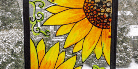 Sunflower GLASS ART - Painting Class promotional image