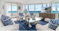 coastal living room with white and blue