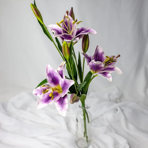 Purple Asiatic Lily Small - Realistic Artificial Flowers