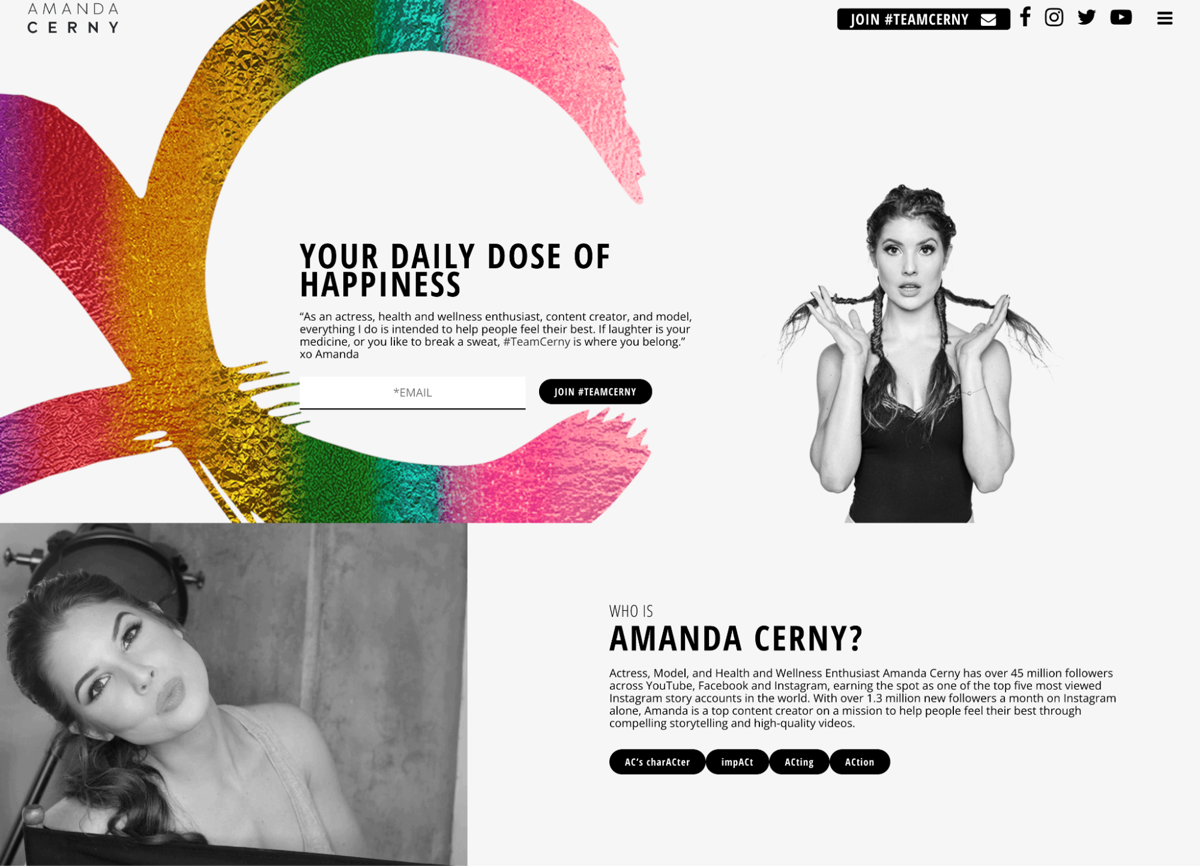 Screenshot of Amanda Cerny, from the celebrity websites collection.
