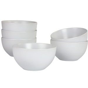 Strawberry Street Wazee Matte 5.5"/16oz Cereal Bowl, Set of 6, White