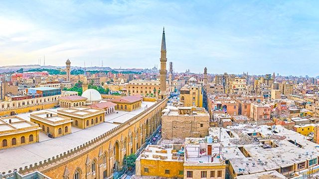 View from the Al-Hussein Mosque, Cairo, Egypt