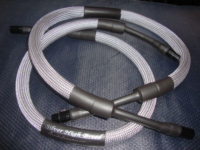 SILVER HIGH BREED Quintessence RCA Interconnects - 1m pair (FREE SHIPPING to USA/Canada/Australia)