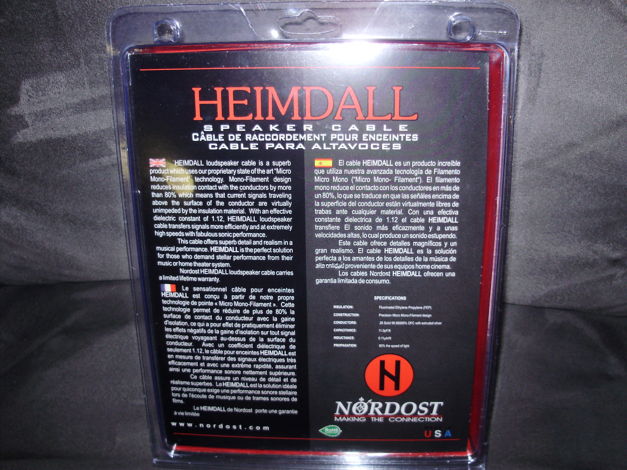 Nordost Heimdall Speaker Cables 2 meter Banana Shotgun