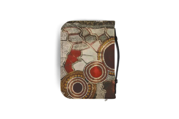 Aboriginal Dot Art Heron Bible Cover | Native Pattern Zippered Bible Case - Image 4