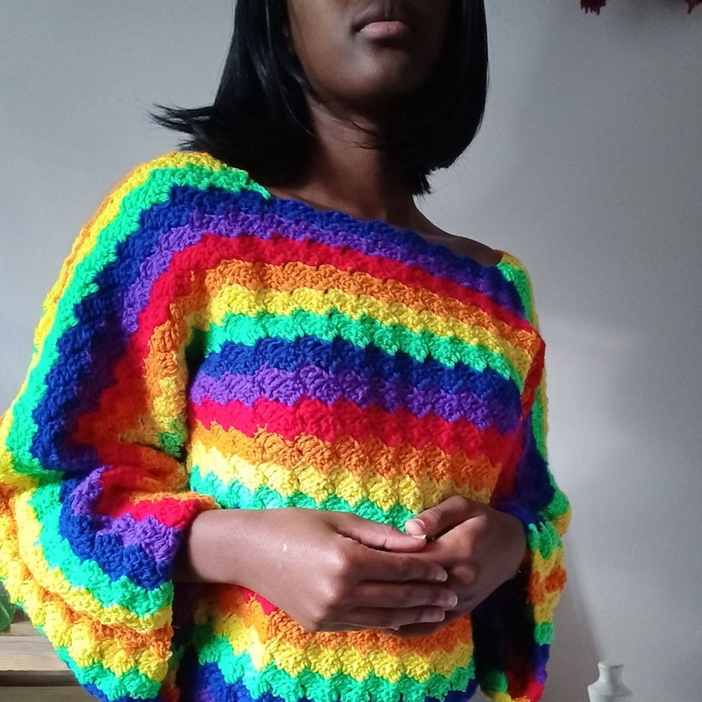 Easy LILI RAINBOW crochet sweater pattern,crochet cardigan easy